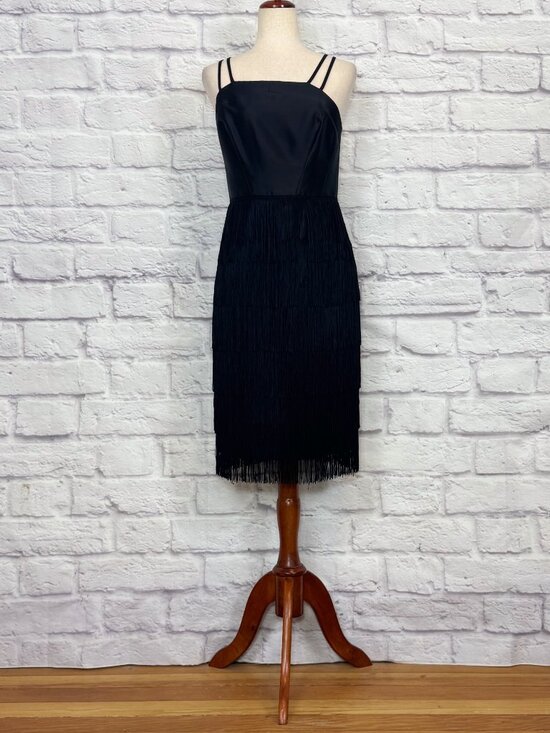 Shoshanna Dresses & Skirts - Shoshanna Midnight Vera Black Strappy Fringe Dress